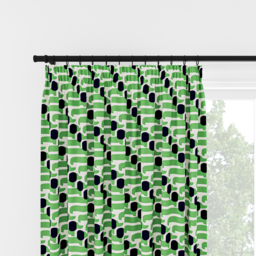 Orla Kiely Dog Show Green Pencil Pleat Curtain Pencil Pleat Curtain - thumbnail 2