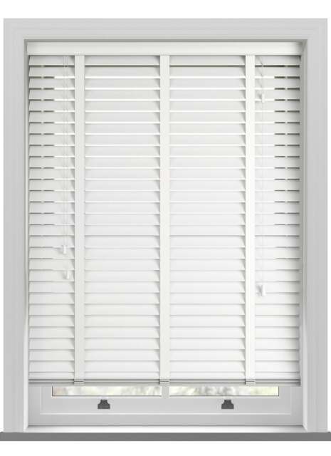 Premier Taped Bright White Wooden Blind - image 1