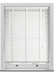 Premier Taped Bright White Wooden Blind - thumbnail 1