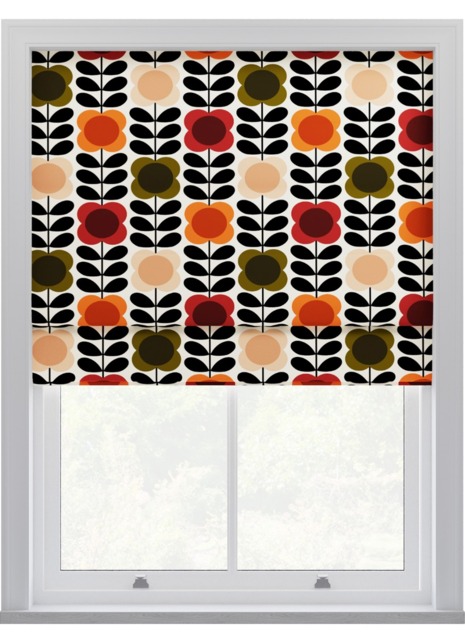 Orla Kiely Spot Flower Stem Tomato & Pink Roman Blinds Roman Blind - image 1