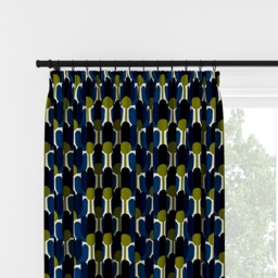 Orla Kiely Florida Navy Whale Pencil Pleat Curtain Pencil Pleat Curtain - thumbnail 2