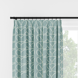 Orla Kiely Jumbo Linear Stem Aqua Pencil Pleat Curtain Pencil Pleat Curtain - thumbnail 2