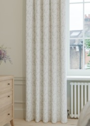 Silk White Botanical Embroidered Curtain - thumbnail 1