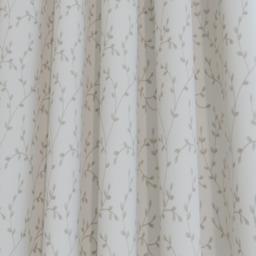 Silk White Botanical Embroidered Curtain - thumbnail 2