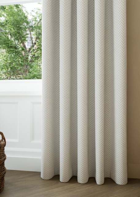 Cool Silver Woven Chevron Curtain - image 1