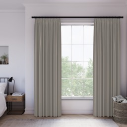 Koi Faux Silk Brown Pencil Pleat Curtain - thumbnail 2