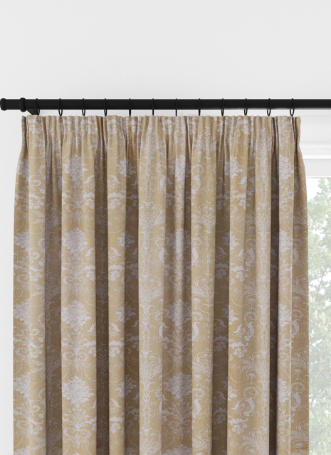 Laura Ashley Josette Woven Gold Pencil Pleat Curtain Pencil Pleat Curtain - image 1