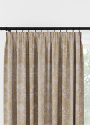 Laura Ashley Josette Woven Gold Pencil Pleat Curtain Pencil Pleat Curtain - thumbnail 1