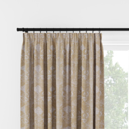 Laura Ashley Josette Woven Gold Pencil Pleat Curtain Pencil Pleat Curtain - thumbnail 2