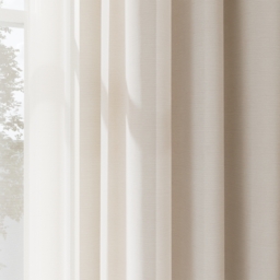 Natural Oat Soft Stripe Sheer Voile Curtain - thumbnail 2