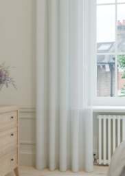 Almond Cream Soft Stripe Sheer Voile Curtain - thumbnail 1