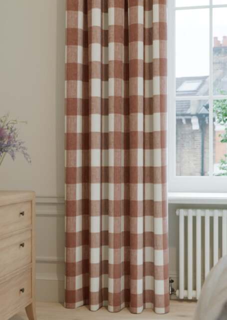 Sophie Allport Gingham Rustic Red Curtain - image 1