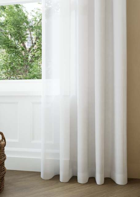 Ice White Soft Stripe Sheer Voile Curtain - image 1