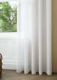 Ice White Soft Stripe Sheer Voile Curtain