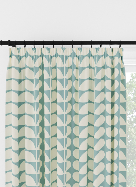 Orla Kiely Solid Stem Duckegg Pencil Pleat Curtain Pencil Pleat Curtain - image 1