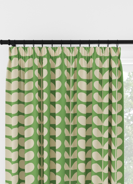 Orla Kiely Solid Stem Green Pencil Pleat Curtain Pencil Pleat Curtain - image 1