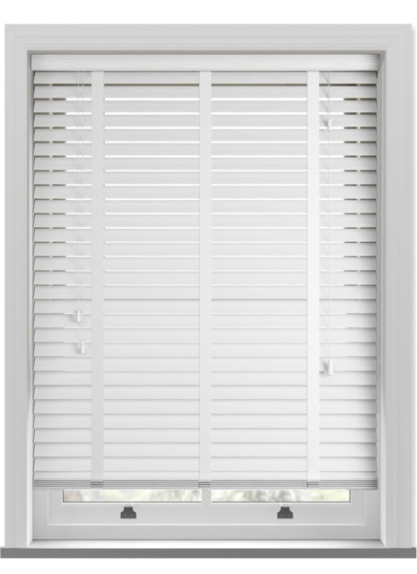 Premier Taped Grained Bright White Wooden Blind - image 1
