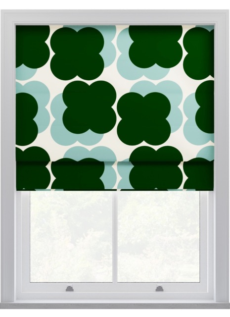 Orla Kiely Shadow Flower Jade & Duckegg Roman Blinds Roman Blind - image 1