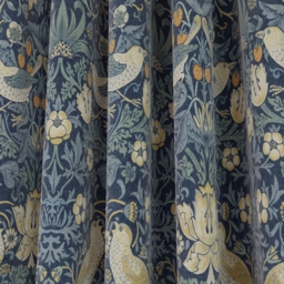 William Morris At Home Strawberry Thief Woad Curtain - thumbnail 2