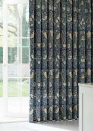 William Morris At Home Strawberry Thief Woad Curtain