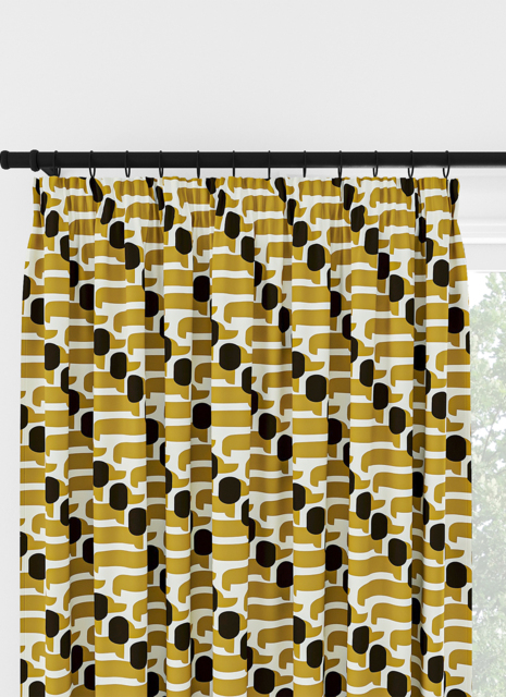 Orla Kiely Dog Show Yellow Pencil Pleat Curtain Pencil Pleat Curtain - image 1
