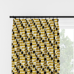Orla Kiely Dog Show Yellow Pencil Pleat Curtain Pencil Pleat Curtain - thumbnail 2