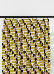 Orla Kiely Dog Show Yellow Pencil Pleat Curtain Pencil Pleat Curtain - thumbnail 1