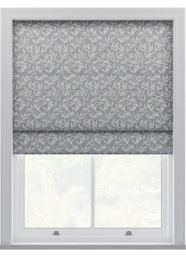 Laura Ashley Willow Leaf Chenille Steel Roman Blind Roman Blind