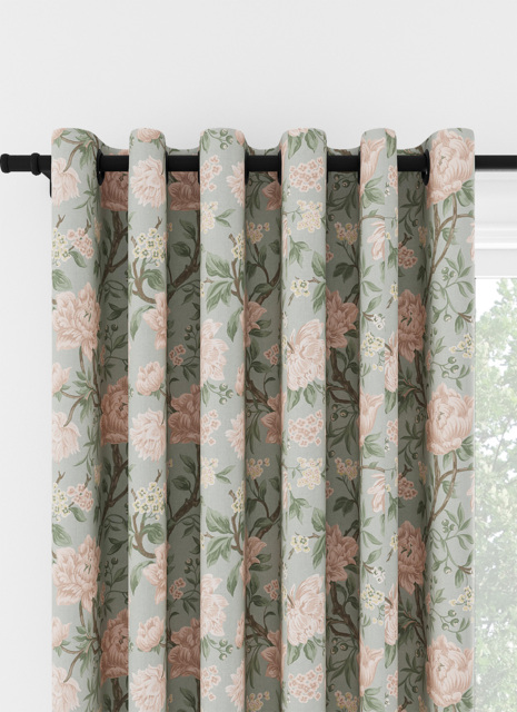 Laura Ashley Tapestry Floral Chenille Blush Eyelet Curtain Eyelet Curtain - image 1