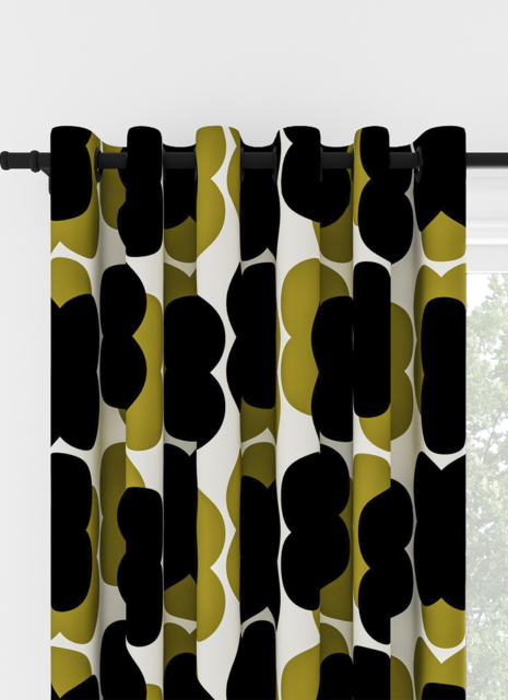 Orla Kiely Shadow Flower Seagrass & Navy Eyelet Curtain Eyelet Curtain - image 1