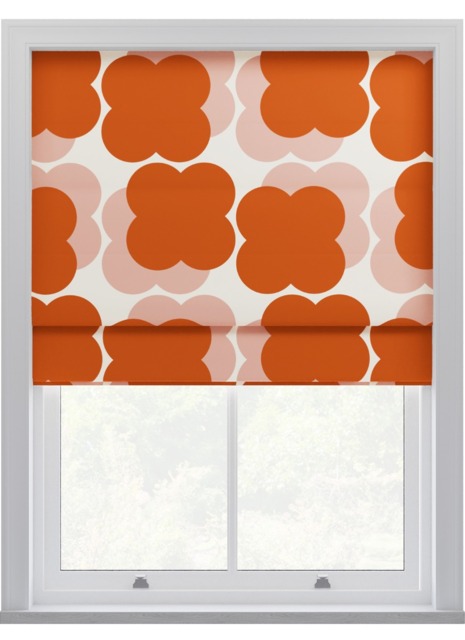 Orla Kiely Shadow Flower Pink & Tomato Roman Blinds Roman Blind - image 1
