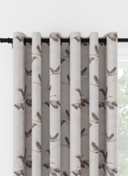 Laura Ashley Animalia Embroidered Pale Dove Grey Eyelet Curtain Eyelet Curtain - thumbnail 1