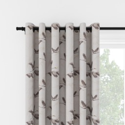 Laura Ashley Animalia Embroidered Pale Dove Grey Eyelet Curtain Eyelet Curtain - thumbnail 2