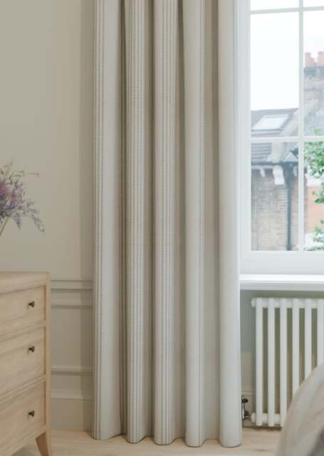 Silver Stitch Stripe Embroidered Curtain - image 1