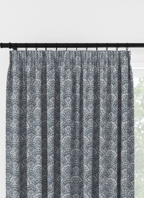Laura Ashley Musica Velvet Dusky Seaspray Pencil Pleat Curtain Pencil Pleat Curtain - image 1