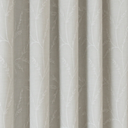 Feathered Grey Embroidered Meadow Curtain - thumbnail 2