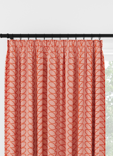 Orla Kiely Linear Stem Pink and Tomato Pencil Pleat Curtain Pencil Pleat Curtain - image 1