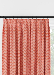 Orla Kiely Linear Stem Pink and Tomato Pencil Pleat Curtain Pencil Pleat Curtain - thumbnail 1