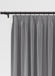 Koi Faux Silk Charcoal Pencil Pleat Curtain - thumbnail 1