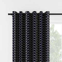 Orla Kiely Linear Stem Navy Whale Eyelet Curtain Eyelet Curtain - thumbnail 2