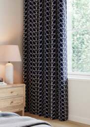 Orla Kiely Linear Stem Navy Whale Curtain - thumbnail 1