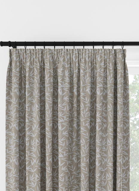Laura Ashley Willow Leaf Chenille Natural Pencil Pleat Curtain Pencil Pleat Curtain - image 1