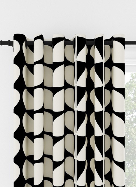 Orla Kiely Jumbo Solid Stem Black Eyelet Curtain Eyelet Curtain - image 1