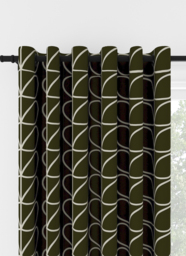 Orla Kiely Jumbo Linear Stem Kelp Eyelet Curtain Eyelet Curtain - thumbnail 1