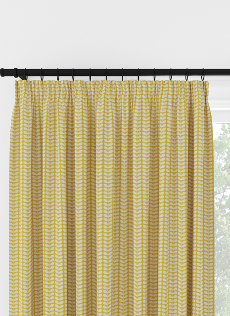Orla Kiely Tiny Stem Yellow Pencil Pleat Curtain Pencil Pleat Curtain - image 1