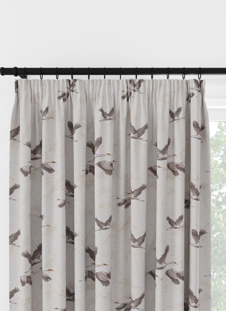 Laura Ashley Animalia Embroidered Pale Dove Grey Pencil Pleat Curtain Pencil Pleat Curtain - image 1