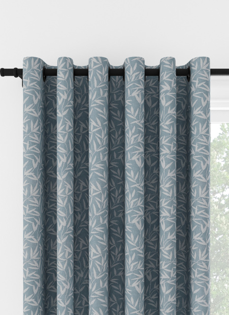 Laura Ashley Willow Leaf Chenille Pale Seaspray Eyelet Curtain Eyelet Curtain - image 1