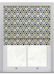 Orla Kiely Spot Flower Ditsy Blue Multi Roman Blinds Roman Blind