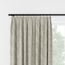 Laura Ashley Pussy Willow Embroidery Blush Pencil Pleat Curtain Pencil Pleat Curtain - thumbnail 2