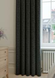 Noir ModGeo Jacquard Curtain
